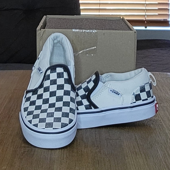 Vans Kids Slip-On Checkerboard Shoe Size 12 - Picture 3 of 9